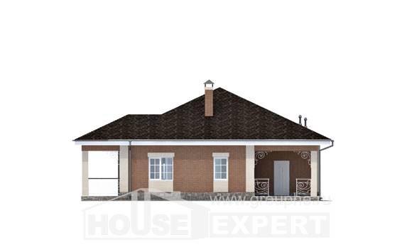 100-004-П Проект одноэтажного дома, бюджетный домик из керамзитобетонных блоков Осинники, House Expert