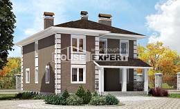 185-002-П Проект двухэтажного дома, бюджетный дом из керамзитобетонных блоков Гурьевск, House Expert
