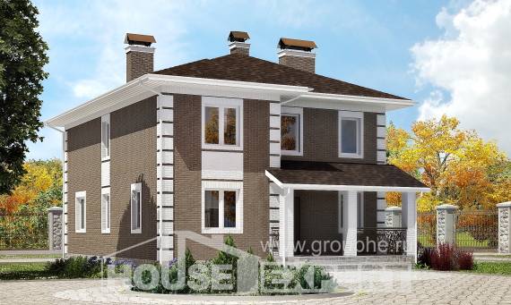 185-002-П Проект двухэтажного дома, бюджетный дом из керамзитобетонных блоков Гурьевск, House Expert