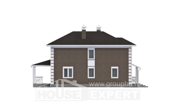 185-002-П Проект двухэтажного дома, недорогой домик из теплоблока Ленинск-Кузнецкий, House Expert