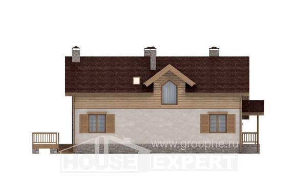 165-002-П Проект двухэтажного дома мансардный этаж и гаражом, скромный загородный дом из арболита Осинники, House Expert