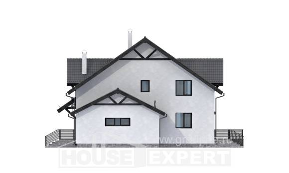 290-003-П Проект двухэтажного дома мансардный этаж, большой домик из газосиликатных блоков Кемерово, House Expert
