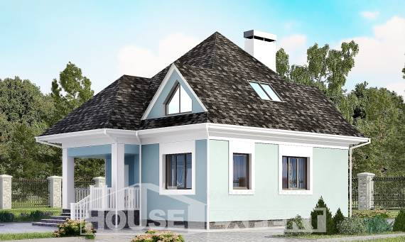 110-001-Л Проект двухэтажного дома мансардой, небольшой коттедж из бризолита Гурьевск, House Expert