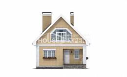 130-004-П Проект двухэтажного дома мансардой, небольшой загородный дом из газосиликатных блоков Кемерово, House Expert