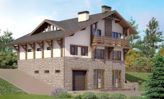 305-002-Л Проект трехэтажного дома мансардный этаж, красивый домик из кирпича Таштагол | Проекты домов от House Expert