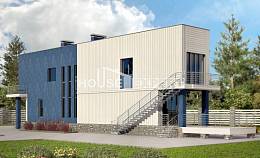 100-003-П Проект двухэтажного дома, экономичный коттедж из теплоблока Анжеро-Судженск, House Expert