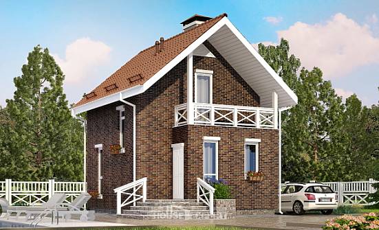 045-001-Л Проект двухэтажного дома мансардой, классический домик из твинблока Юрга | Проекты домов от House Expert