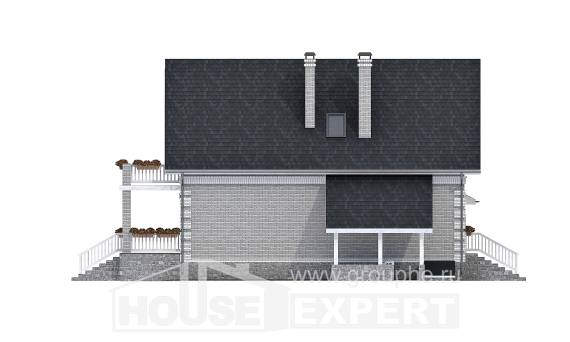 200-009-П Проект трехэтажного дома с мансардой и гаражом, уютный коттедж из газосиликатных блоков Белово, House Expert