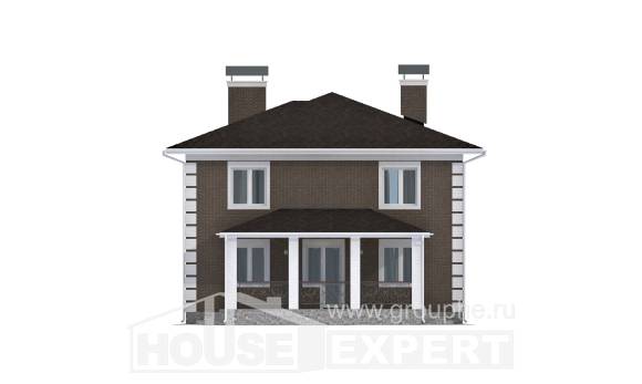 185-002-П Проект двухэтажного дома, компактный коттедж из пеноблока Осинники, House Expert