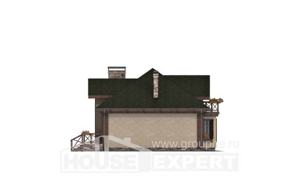 180-010-П Проект двухэтажного дома мансардный этаж, гараж, средний коттедж из газобетона Юрга, House Expert