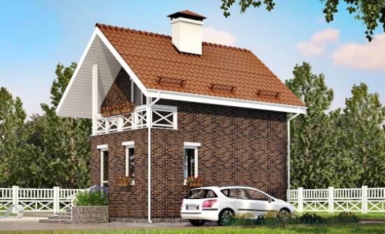 045-001-Л Проект двухэтажного дома мансардой, классический домик из твинблока Юрга | Проекты домов от House Expert