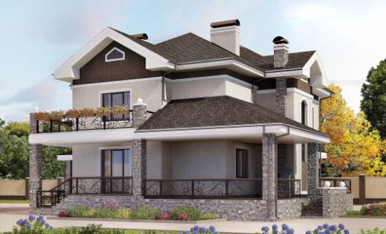 365-001-Л Проект трехэтажного дома и гаражом, огромный дом из кирпича Полысаево | Проекты домов от House Expert