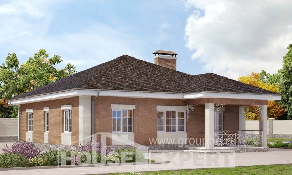 100-004-П Проект одноэтажного дома, доступный загородный дом из бризолита Киселёвск, House Expert