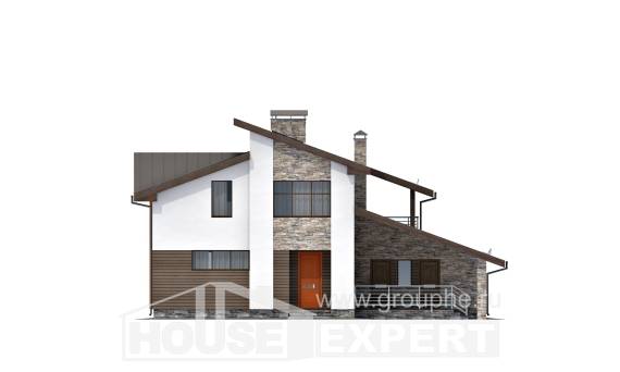 200-010-П Проект двухэтажного дома мансардный этаж, гараж, просторный дом из арболита Междуреченск, House Expert