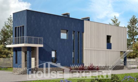 100-003-П Проект двухэтажного дома, классический дом из твинблока Полысаево, House Expert