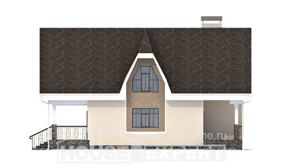 125-001-Л Проект двухэтажного дома мансардный этаж, недорогой домик из арболита Гурьевск, House Expert