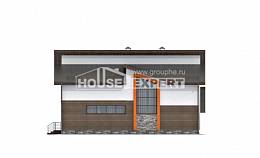 200-010-П Проект двухэтажного дома с мансардным этажом и гаражом, красивый коттедж из арболита Белово, House Expert