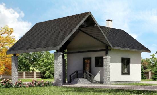 060-001-П Проект двухэтажного дома с мансардой и гаражом, маленький домик из газосиликатных блоков Междуреченск | Проекты домов от House Expert