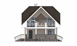 125-001-Л Проект двухэтажного дома с мансардным этажом, классический загородный дом из керамзитобетонных блоков Юрга, House Expert