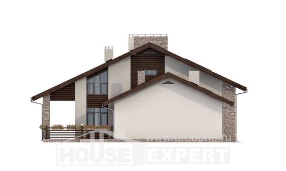 480-001-Л Проект трехэтажного дома мансардой, современный дом из пеноблока Мыски, House Expert