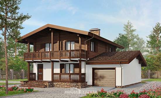 200-011-П Проект двухэтажного дома мансардой, уютный дом из арболита Осинники | Проекты домов от House Expert