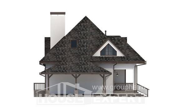 110-002-Л Проект двухэтажного дома с мансардным этажом и гаражом, скромный дом из газосиликатных блоков Кемерово, House Expert