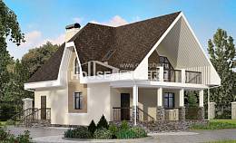 125-001-Л Проект двухэтажного дома с мансардным этажом, современный домик из пеноблока Киселёвск, House Expert