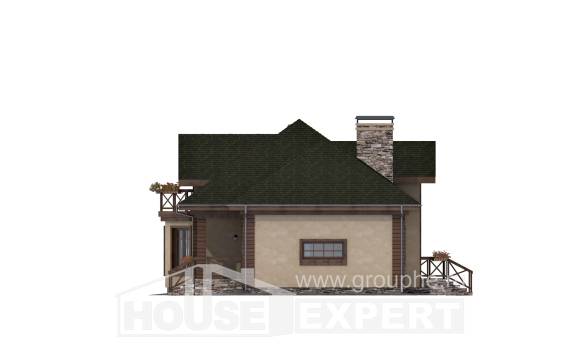 180-010-П Проект двухэтажного дома с мансардным этажом и гаражом, классический домик из газобетона Новокузнецк, House Expert