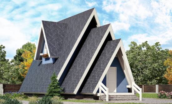 100-002-П Проект двухэтажного дома с мансардой, недорогой домик из дерева, Таштагол