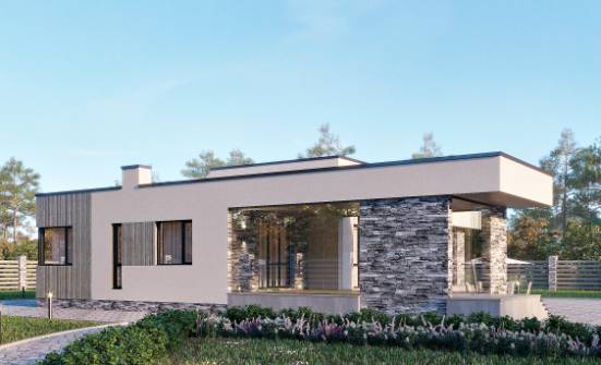 175-001-Л Проект одноэтажного дома, красивый загородный дом из газобетона Мыски | Проекты одноэтажных домов от House Expert