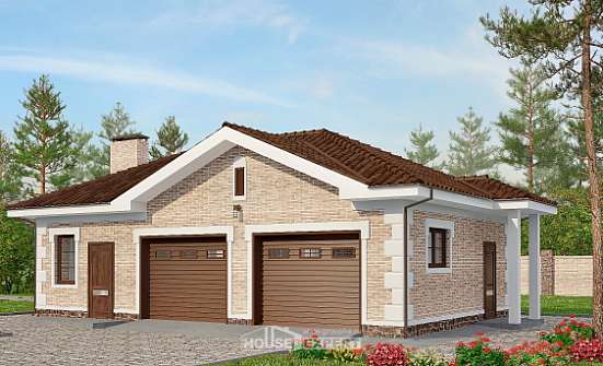 070-005-П Проект гаража из кирпича Юрга | Проекты одноэтажных домов от House Expert