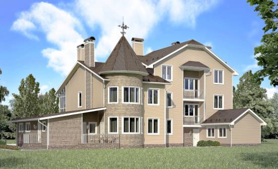 555-001-Л Проект трехэтажного дома мансардой и гаражом, современный домик из бризолита Калтан | Проекты домов от House Expert