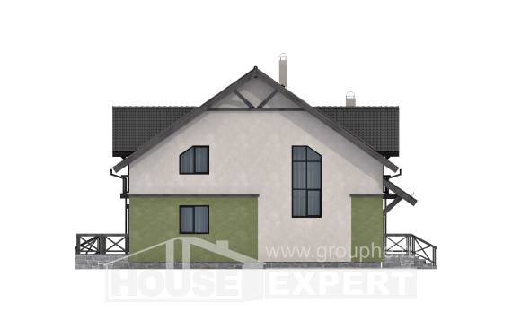 120-003-П Проект двухэтажного дома с мансардой, современный домик из твинблока Топки, House Expert