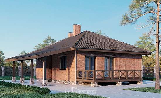 070-006-Л Проект одноэтажного дома, маленький загородный дом из газосиликатных блоков Полысаево | Проекты одноэтажных домов от House Expert