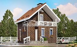 045-001-Л Проект двухэтажного дома мансардный этаж, классический домик из поризованных блоков Таштагол, House Expert