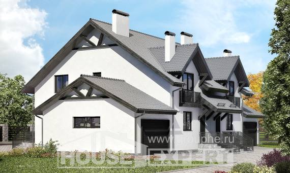 290-003-П Проект двухэтажного дома с мансардой, классический загородный дом из керамзитобетонных блоков Мыски, House Expert