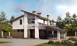 200-010-П Проект двухэтажного дома мансардой, гараж, красивый загородный дом из поризованных блоков Калтан, House Expert