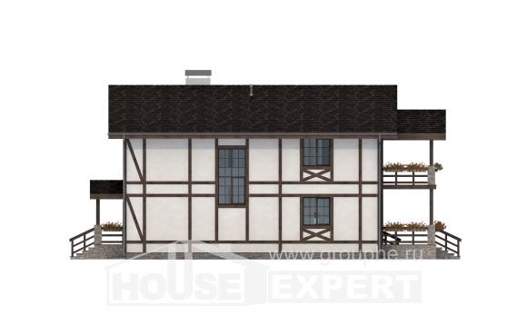 250-002-Л Проект двухэтажного дома с мансардой, гараж, средний загородный дом из кирпича Осинники, House Expert