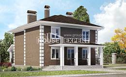 185-002-П Проект двухэтажного дома, уютный загородный дом из газобетона Прокопьевск, House Expert