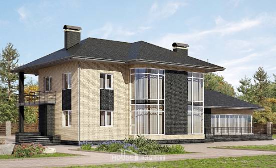 305-003-Л Проект двухэтажного дома, большой домик из газобетона Анжеро-Судженск | Проекты домов от House Expert
