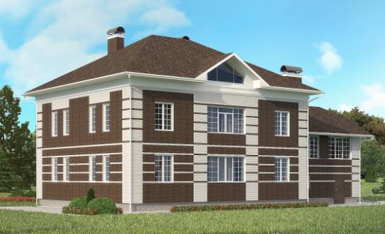 505-002-Л Проект трехэтажного дома и гаражом, уютный коттедж из кирпича Мыски | Проекты домов от House Expert