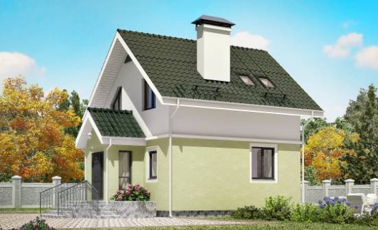 070-001-П Проект двухэтажного дома мансардой, уютный дом из газосиликатных блоков Кемерово | Проекты домов от House Expert