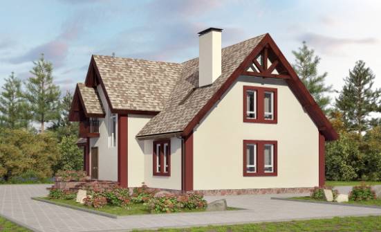 300-008-Л Проект двухэтажного дома с мансардой, гараж, огромный коттедж из газобетона Гурьевск | Проекты домов от House Expert