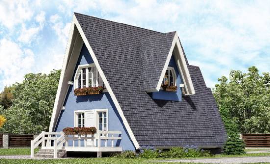 100-002-П Проект двухэтажного дома с мансардой, недорогой домик из дерева, Таштагол