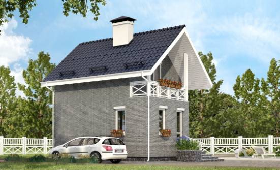 045-001-П Проект двухэтажного дома с мансардой, маленький дом из бризолита Гурьевск | Проекты домов от House Expert