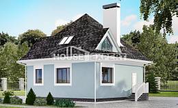 110-001-Л Проект двухэтажного дома мансардой, бюджетный коттедж из газобетона Мыски, House Expert