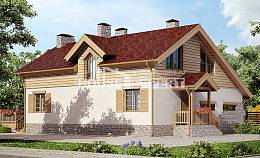 165-002-П Проект двухэтажного дома мансардой и гаражом, доступный дом из пеноблока Таштагол, House Expert