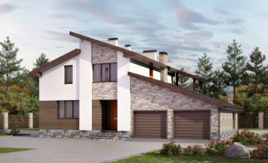 240-004-П Проект двухэтажного дома с мансардой и гаражом, средний дом из бризолита, Юрга