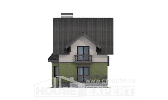 120-003-П Проект двухэтажного дома мансардой, классический загородный дом из твинблока Междуреченск, House Expert