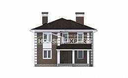 185-002-П Проект двухэтажного дома, современный дом из пеноблока Таштагол, House Expert